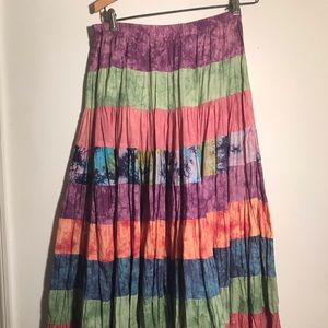 Willi Smith Boho long colorful skirt size S Womans